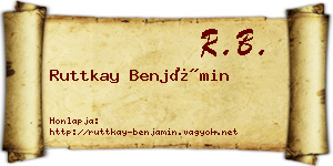 Ruttkay Benjámin névjegykártya